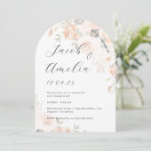Invitation Fête de fiançailles Floral Soft Brûlé Orange Arch (Debout devant)
