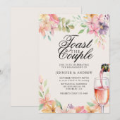 Invitation Fête de fiançailles florale (Devant / Derrière)