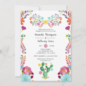 Invitation Fête de fiançailles florale aquarelle colorée Fies (Devant)