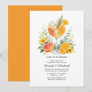 Invitation Fête de fiançailles florale au cocktail d'agrumes