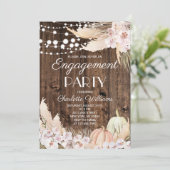 Invitation Fête de fiançailles florale boho automnale rustiqu (Debout devant)