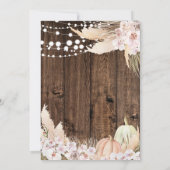 Invitation Fête de fiançailles florale boho automnale rustiqu (Dos)