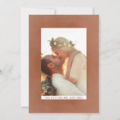 Invitation Fête de fiançailles florale orange brûlée en terre (Dos)