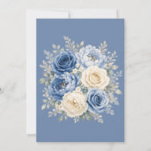 Invitation Fête de fiançailles florale rose bleue et crème (Dos)