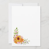 Invitation Fête de fiançailles florale rose tournesol (Dos)