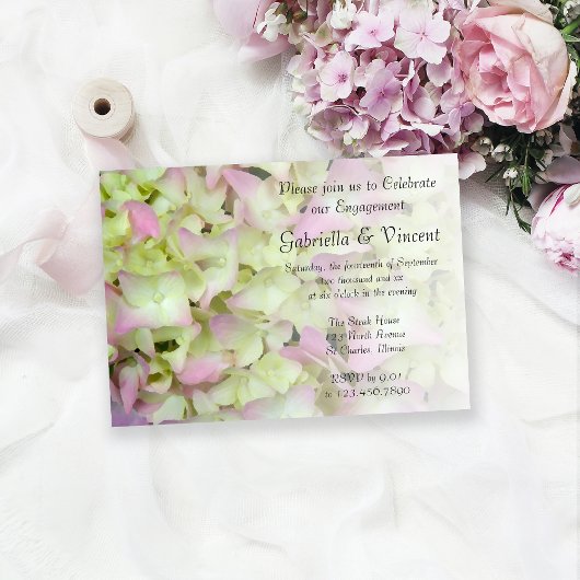Invitation Fête de fiançailles florales de Hydrangea presque 