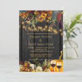 Invitation Fête de fiançailles florales en bois d'automne (Debout devant)