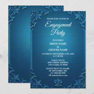 Invitation Fête de fiançailles géométrique sarcelle turquoise