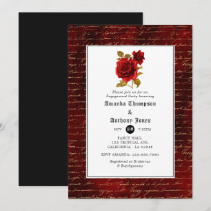 Invitation Fête de fiançailles gothique florale