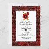 Invitation Fête de fiançailles gothiques florales (Devant)