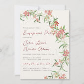 Invitation Fête de fiançailles Guirlande de printemps Rose Fl (Devant)