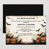 Invitation Fête de fiançailles Halloween gothique (Devant / Derrière)