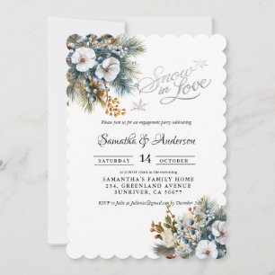 Invitation Fête de fiançailles hivernale Snow in love