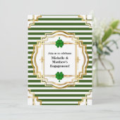 Invitation fête de fiançailles irlandaise shamrock trèfle (Debout devant)