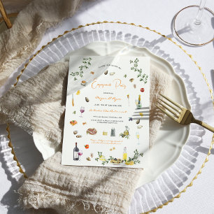 Invitation Fête de fiançailles italienne élégante