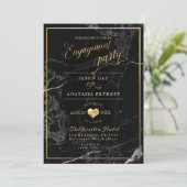 Invitation Fête de fiançailles Marbre/Or faux de PixDezines (Debout devant)