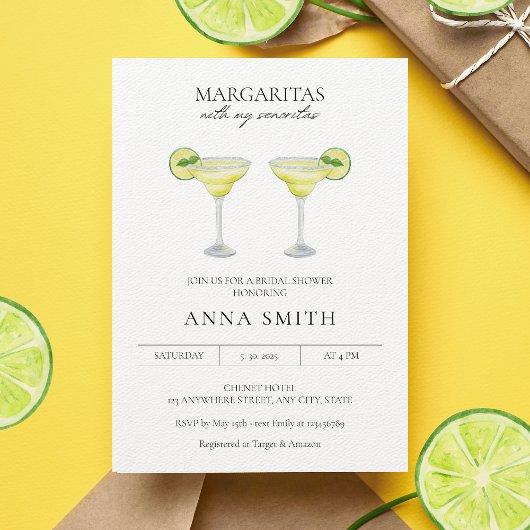 Invitation Fête de Fiançailles Margaritas avec mes Señoritas
