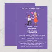 Invitation Fête de fiançailles mignonne et drôle (Devant / Derrière)