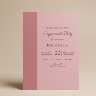 Invitation Fête de fiançailles minimaliste moderne avec barre