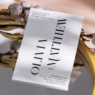 Invitation Fête de fiançailles minimaliste moderne pour maria