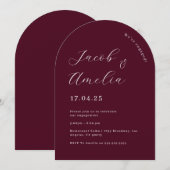 Invitation Fête de fiançailles Moderne Arch Plum   (Devant / Derrière)