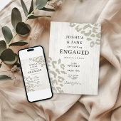 Invitation Fête de fiançailles moderne avec imprimé léopard n