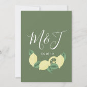 Invitation Fête de fiançailles moderne Boho Citron Verdure (Dos)