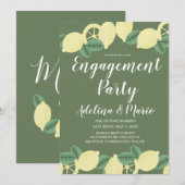 Invitation Fête de fiançailles moderne Boho Citron Verdure (Devant / Derrière)