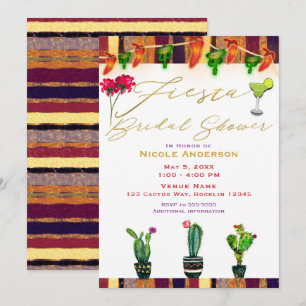 Invitation Fête de Fiançailles Moderne Fiesta Cactus Sud-Oues