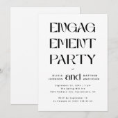 Invitation Fête de fiançailles moderne | Typographie éditoria (Devant / Derrière)