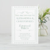 Invitation Fête de Fiançailles Moderne Vert et Blanc (Debout devant)