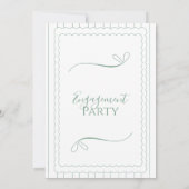 Invitation Fête de Fiançailles Moderne Vert et Blanc (Dos)