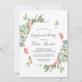 Invitation Fête de fiançailles Noël et Berry Rouge (Devant)