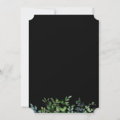 Invitation Fête de fiançailles noire avec verdure botanique m (Dos)