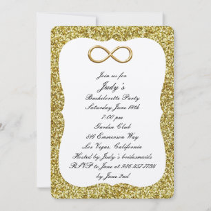 Invitation Fête de Fiançailles Or Paillettes Or Infini