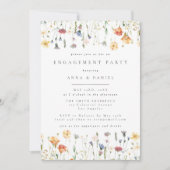 Invitation Fête de fiançailles Pastel Boho Wildflower (Devant)