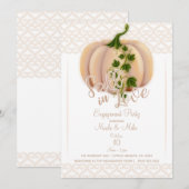 Invitation Fête de fiançailles Peach Blush Pumpkin COUP DE FO (Devant / Derrière)
