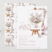 Invitation Fête de Fiançailles 'Peinture et Boisson' (Devant / Derrière)