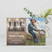 Invitation Fête de fiançailles photo Rustic I DO BBQ (Debout devant)