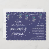 Invitation Fête de fiançailles pot Mason fleur jaune aqua mar (Devant)