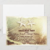 Invitation Fête de fiançailles pour le couple Starfish et la (Devant / Derrière)