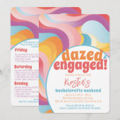 Invitation Fête de Fiançailles Rétro - Éperdue et Fiancée (Devant / Derrière)