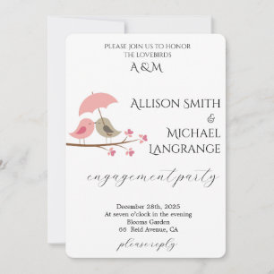Invitation Fête de fiançailles romantique aquarelle rose
