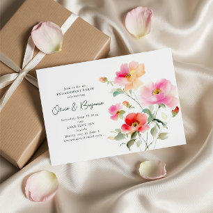 Invitation Fête de fiançailles romantique dans un jardin à l'