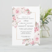 Invitation Fête de fiançailles rose pâle (Debout devant)