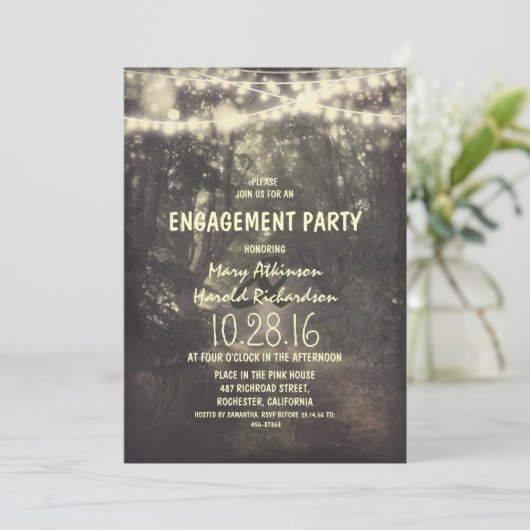 Invitation fête de fiançailles rustique (Debout devant)