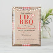 Invitation Fête de Fiançailles Rustique BBQ pour les couples (Debout devant)