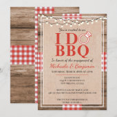 Invitation Fête de Fiançailles Rustique BBQ pour les couples (Devant / Derrière)