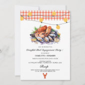 Invitation Fête de fiançailles Rustique Crawfish Boil (Devant)