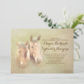 Invitation fête de fiançailles rustique du couple cheval de c (Debout devant)